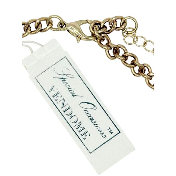 Vintage Vendome Gold Floral Necklace | 1980s Statement Jewelry | Glam Party Look - Picture 3 of 6